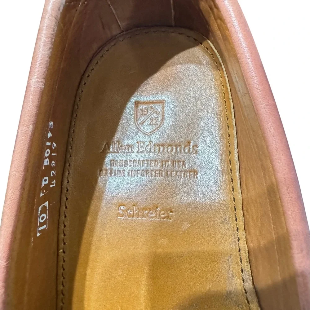 Allen Edmonds Schreier Tassel Loafers Men 10‎ D Burgundy Leather 50193